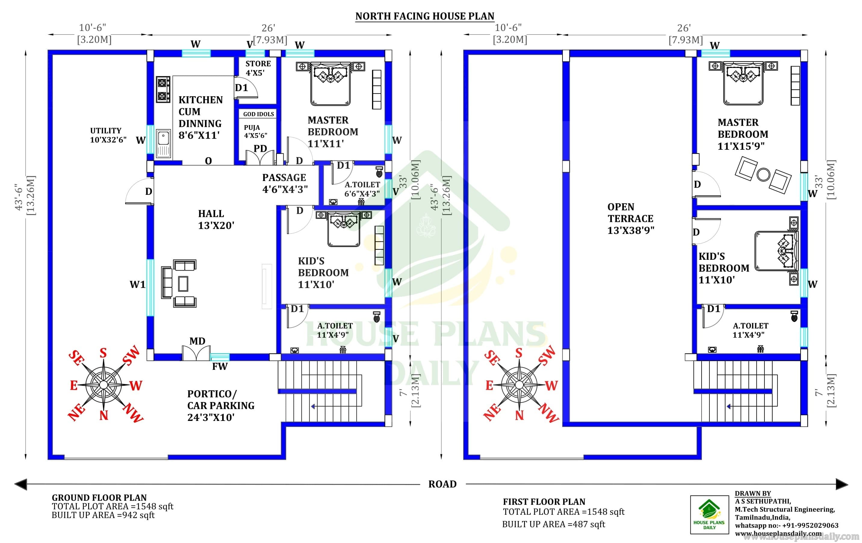 Modern North Facing House Design Vastu