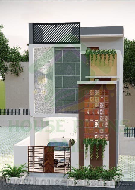 Modern Residential Facade and Floor Plans