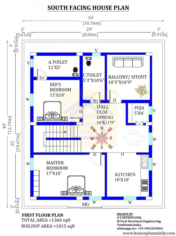 south face floor plan