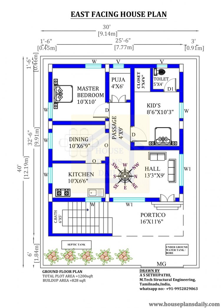 30 x 40 house plan design