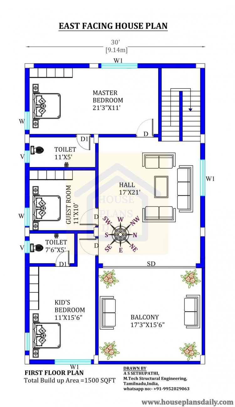 east facing house plan