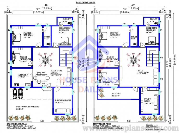 east facing house floor plan
