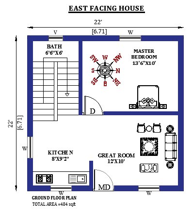 east facing duplex house plan as per vastu shastra,