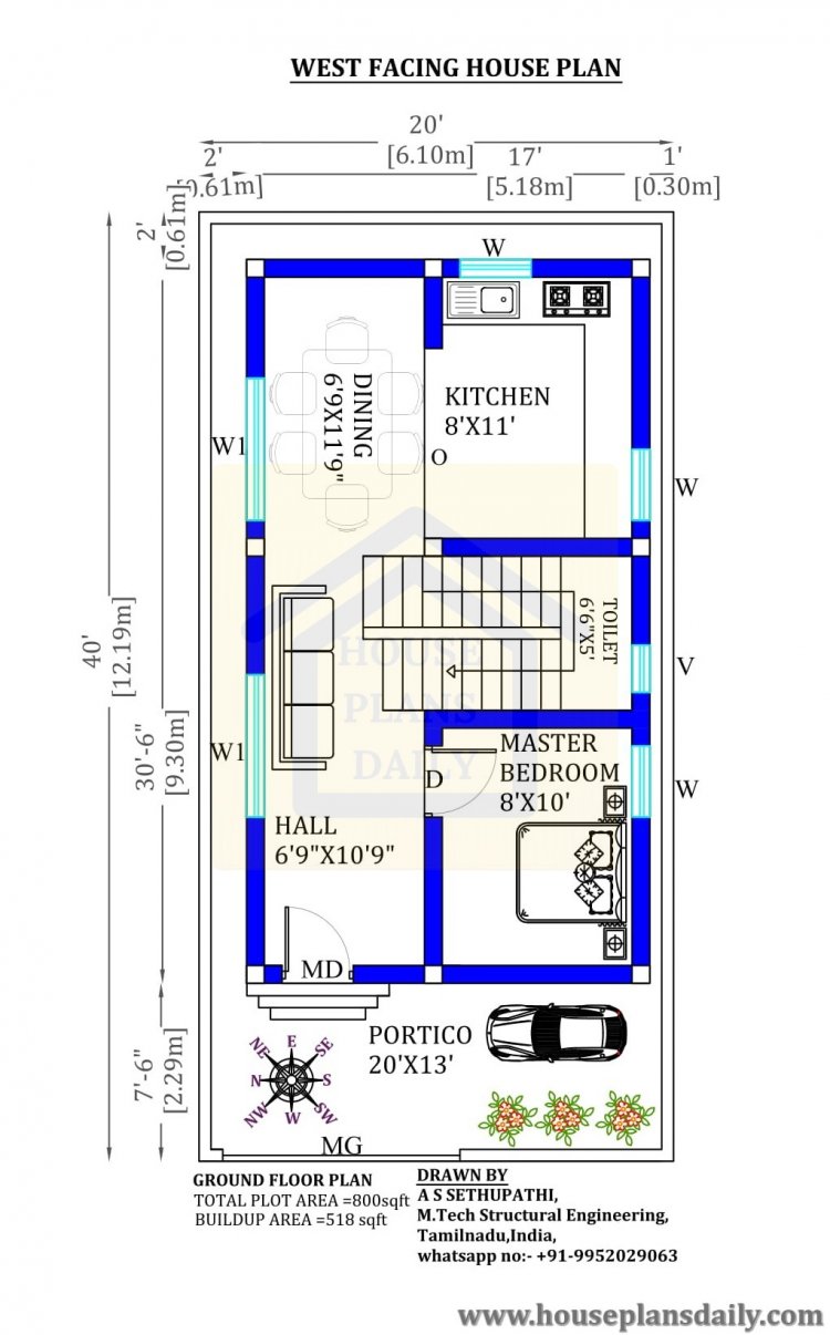 west facing house plan