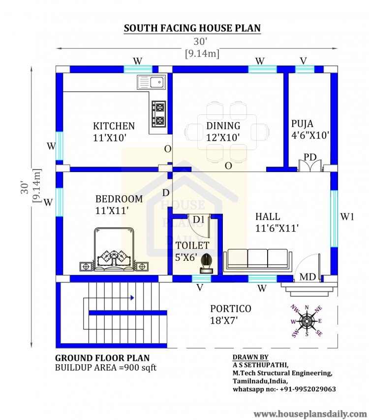 south face house model