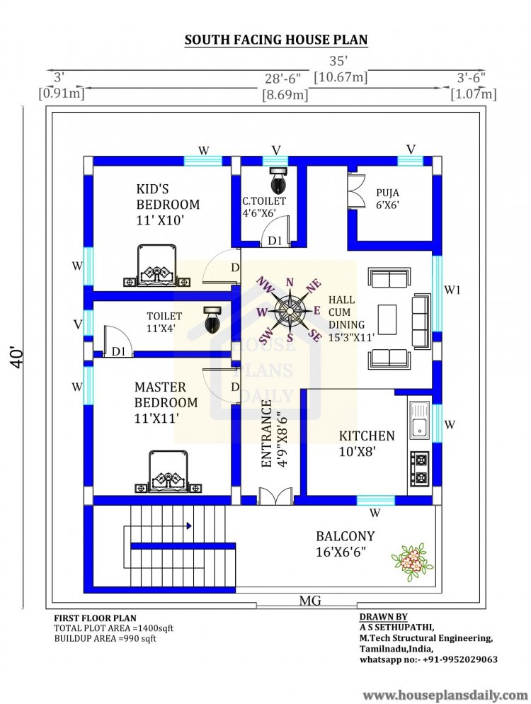house plans in 1000 sq ft indian style