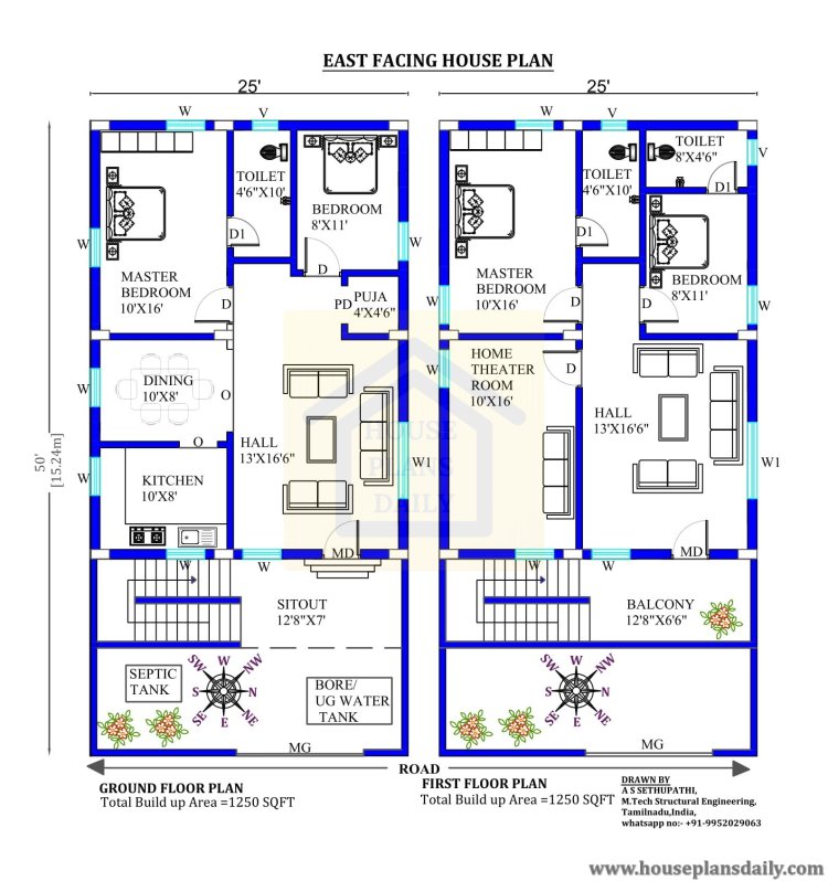 double storey house design 20x50